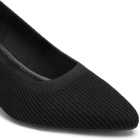 Women's Pull On Pumps Pointed Toe Kitten Heels Party Wedding Dress Shoes - Picture 5 of 7